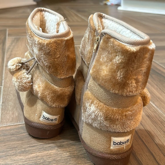 Babe Tan Faux Fur Pom-Pom Boot - Picture 2 of 3